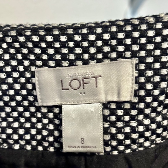 LOFT Black and White Tweed Mini Skirt - Picture 7 of 12